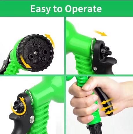 Expandable Garden Water Hose Pipe with 7-Function Spray Nozzle – Lightweight & Durable for Garden, Car, Home, Pet Use